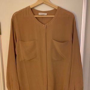 Blush/tan Silk Blouse